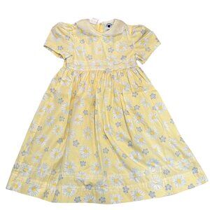 Hartstrings Vintage Yellow Daisy Print Lace Collar Dress 4T